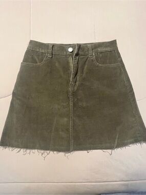 Signature Olive Green Corduroy A-Line Skirt